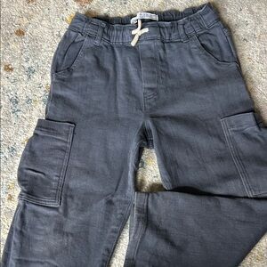 Zara boy’s slate blue Cargo Jogger Pants - Drawstring Waist